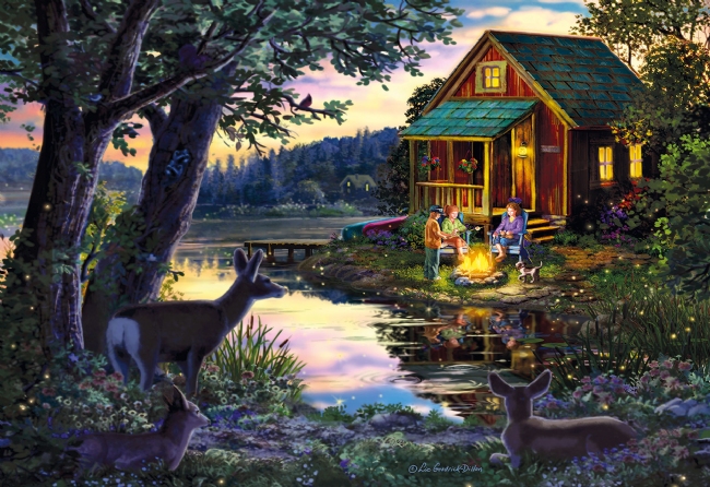 WOODEN CITY PUZZLE: EVENING AT THE LAKEHOUSE M