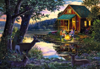 WOODEN CITY PUZZLE: EVENING AT THE LAKEHOUSE M